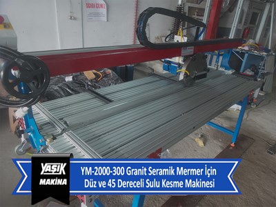 YM-2000-300 Granit Seramik Mermer İçin Düz ve 45 Dereceli Sulu Kesme Makinesi