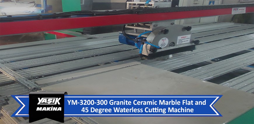 YM-3200-300 Granite Ceramic Marble Flat and 45 Degree Waterless Cutting Machine