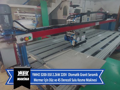 YMHO 3200-350 2.2kW 220V  Otomatik Granit Seramik Mermer İçin Düz ve 45 Dereceli Sulu Kesme Makinesi